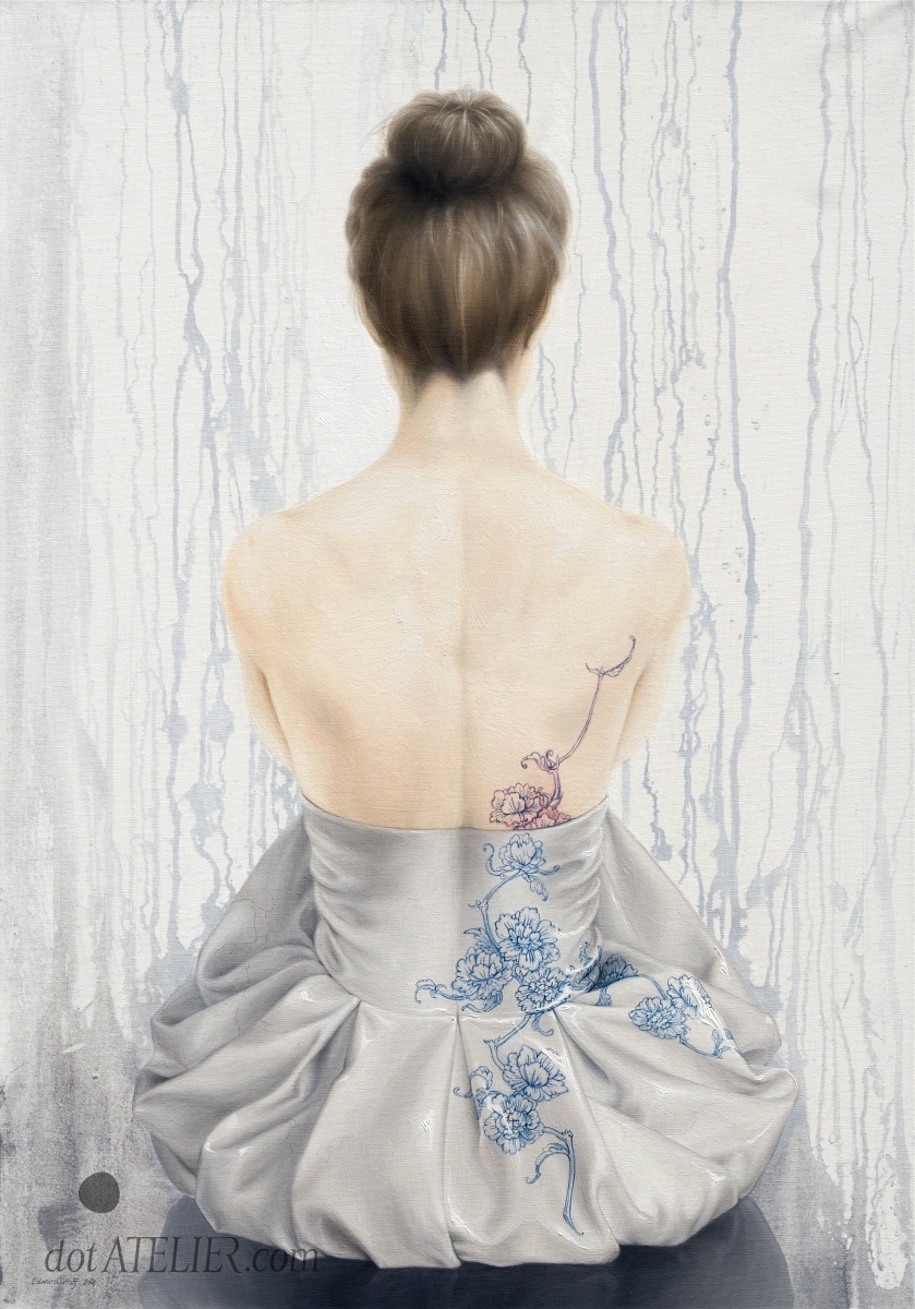 Malovaná záda ženy – obraz na plátně