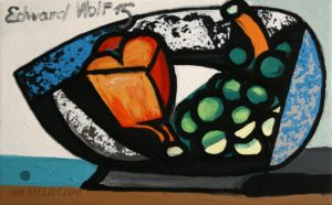Emil Filla – kopie kubistického obrazu Zátiší s vínem – Kubismus
